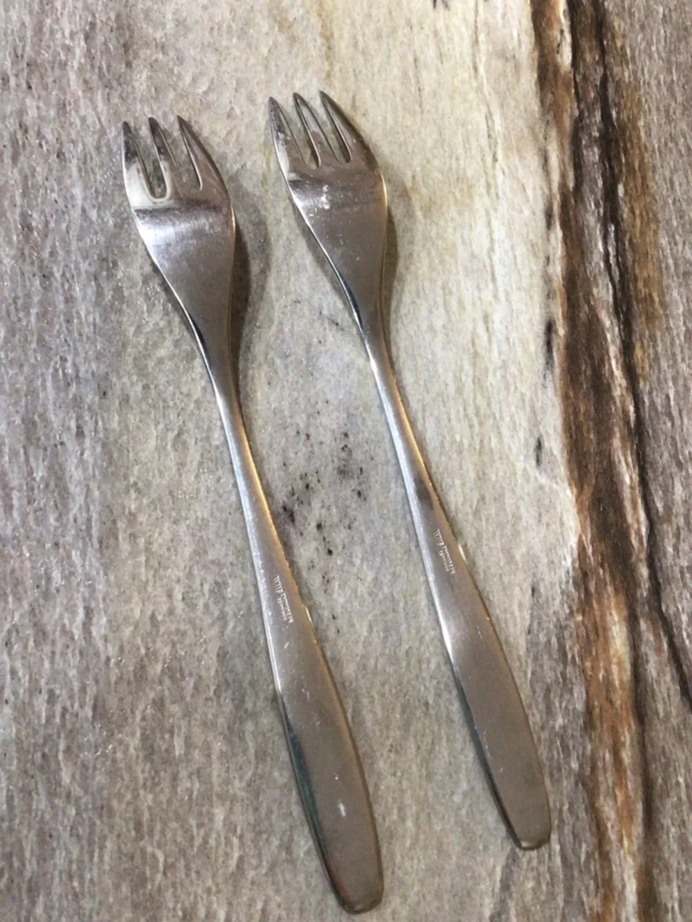 Vintage WMF Cromargan Cocktail Seafood Forks Set of 2 Stainless Steel Germany 6”